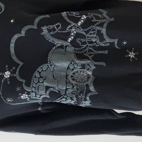 Lim Ying Ying Winter Pullover Sweatshirt Black Size Medium  Vintage - Picture 4 of 10